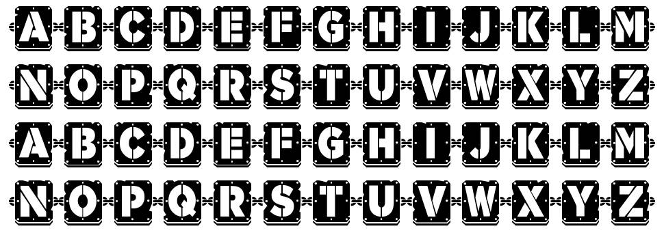 Waponi font specimens