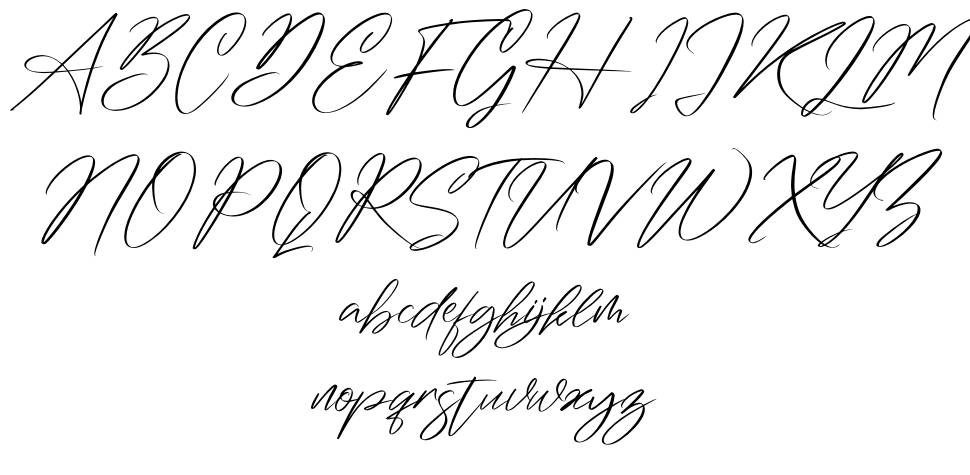Washington Signature font specimens