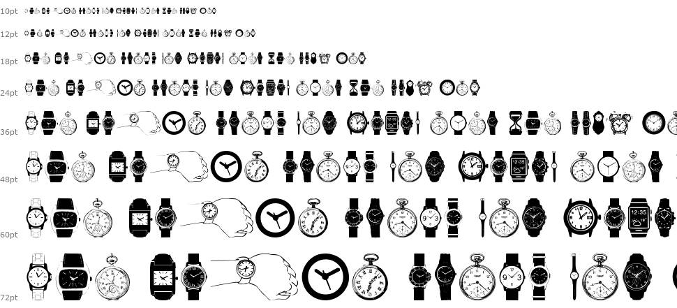 Watches font Waterfall