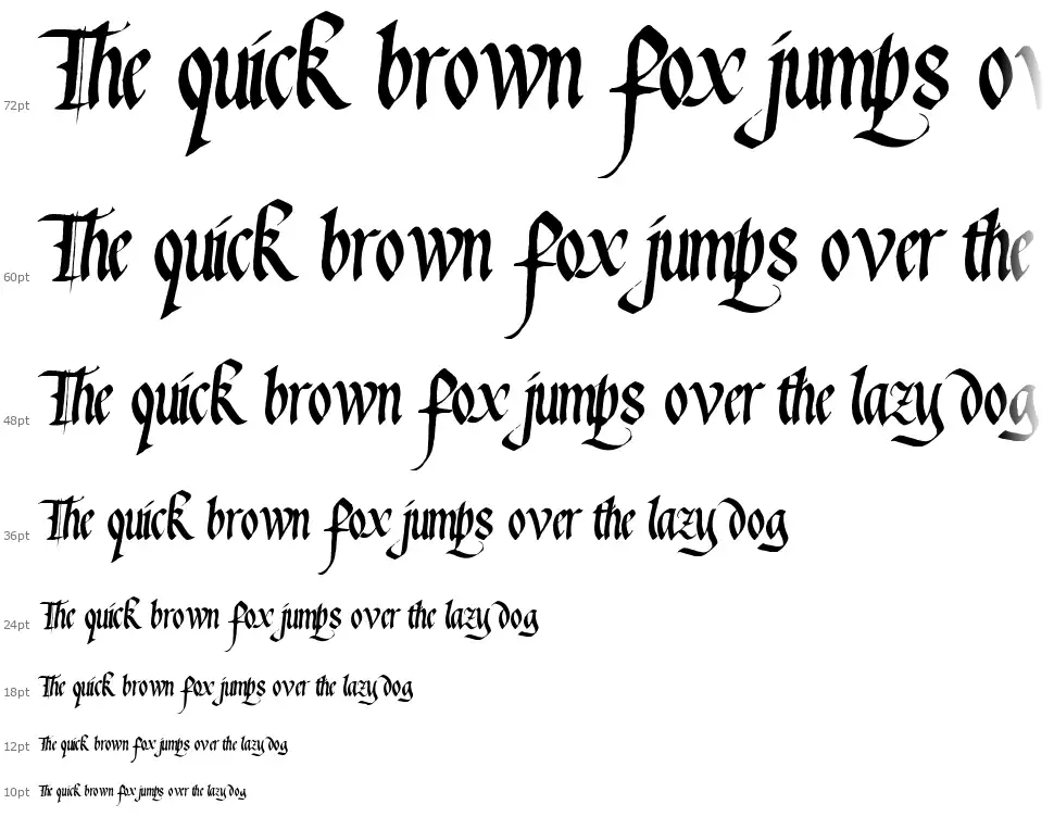 Waters Gothicfont waterfall