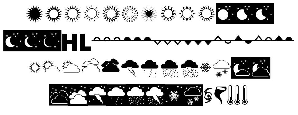 Weather font Örnekler