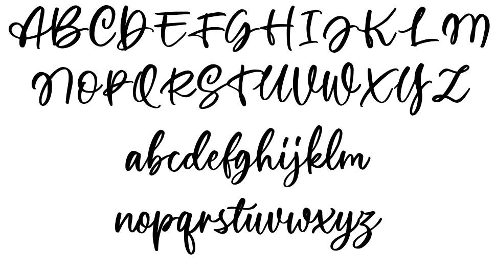 Wellytonia Script font specimens