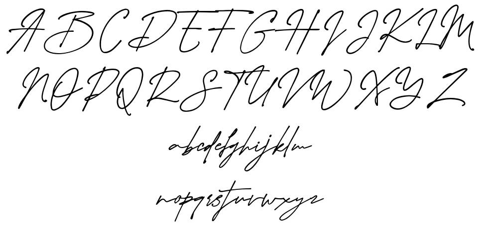 Westbury Signature font specimens