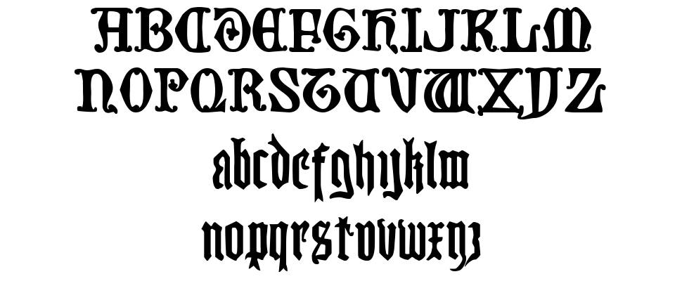 Westdelphia písmo Exempláře