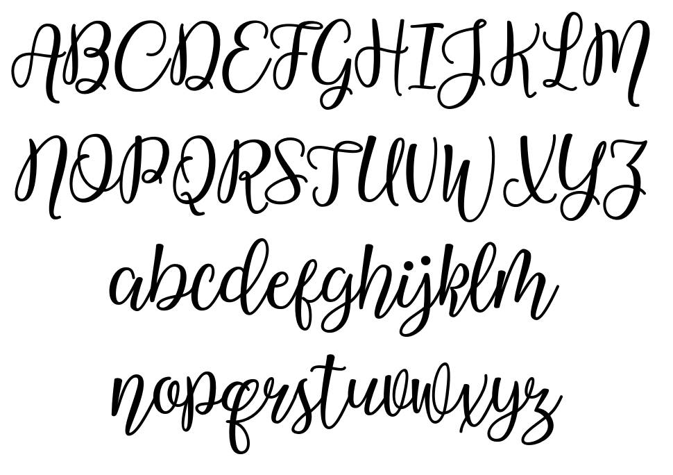 Westline Script font specimens