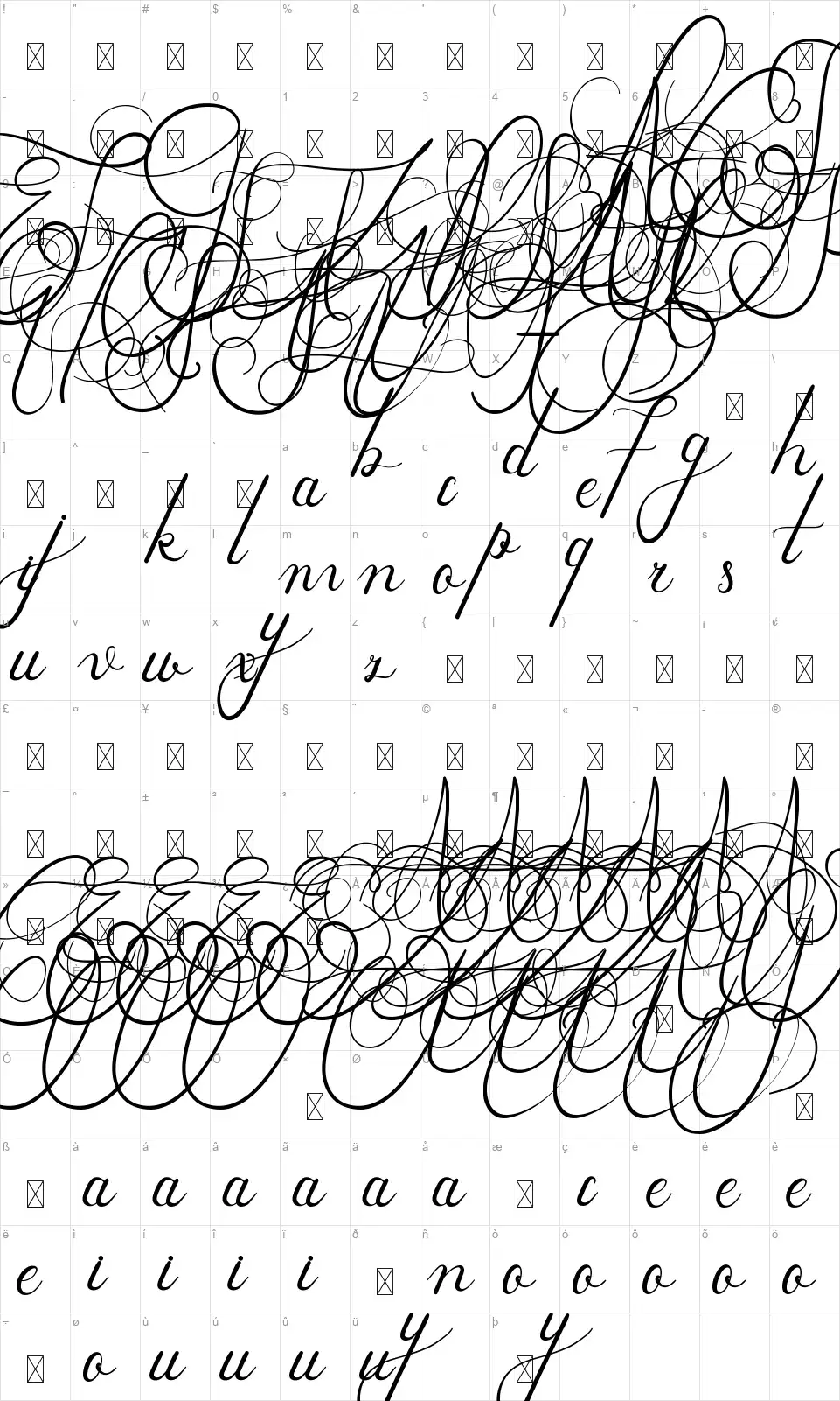Whether Farkfont character map