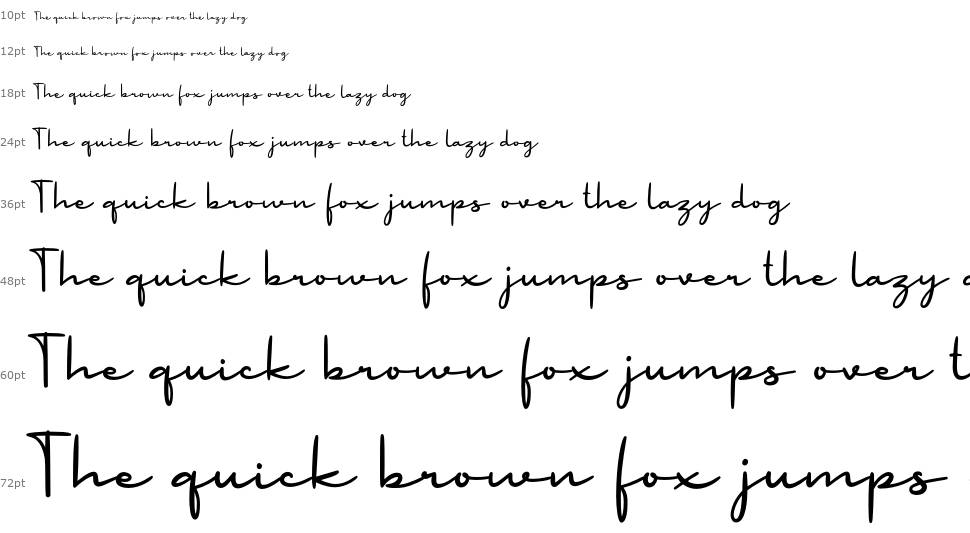 White Amour Script font Waterfall