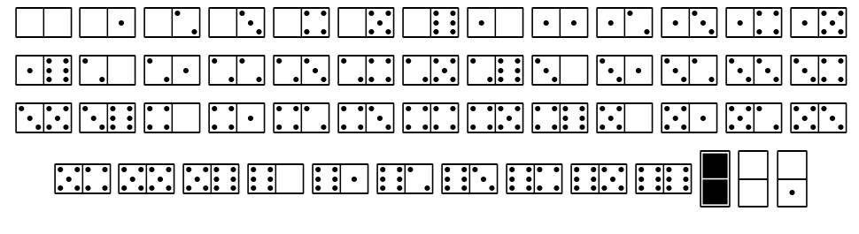 White Dominoes font specimens