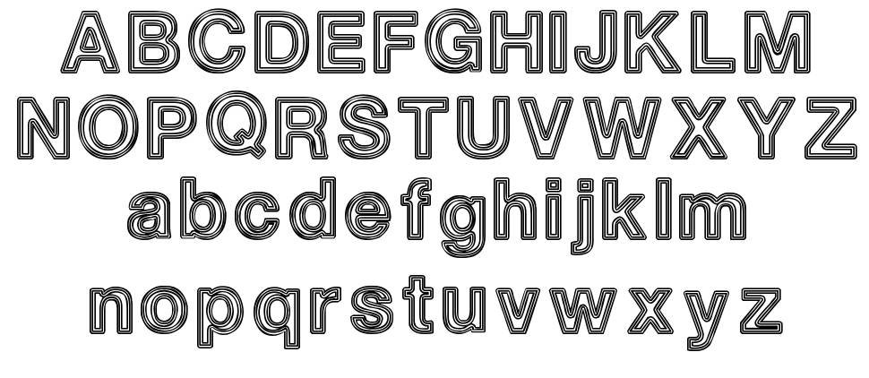 White Outlines font specimens