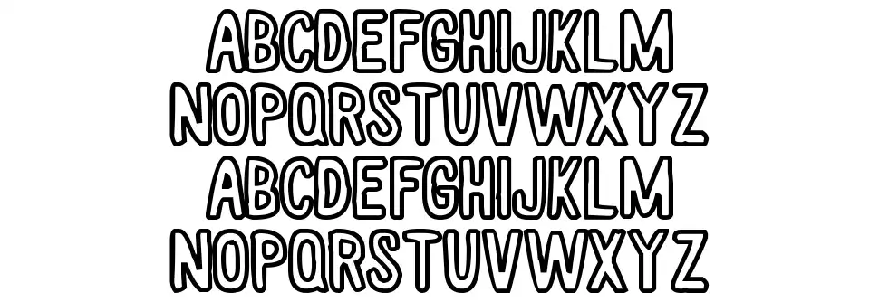 White Wood Hollowfont specimens