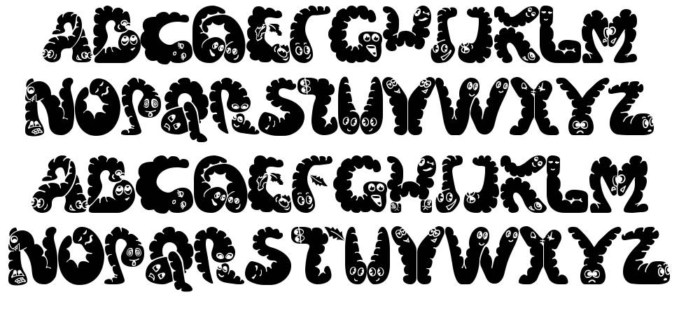 Wiggles font specimens