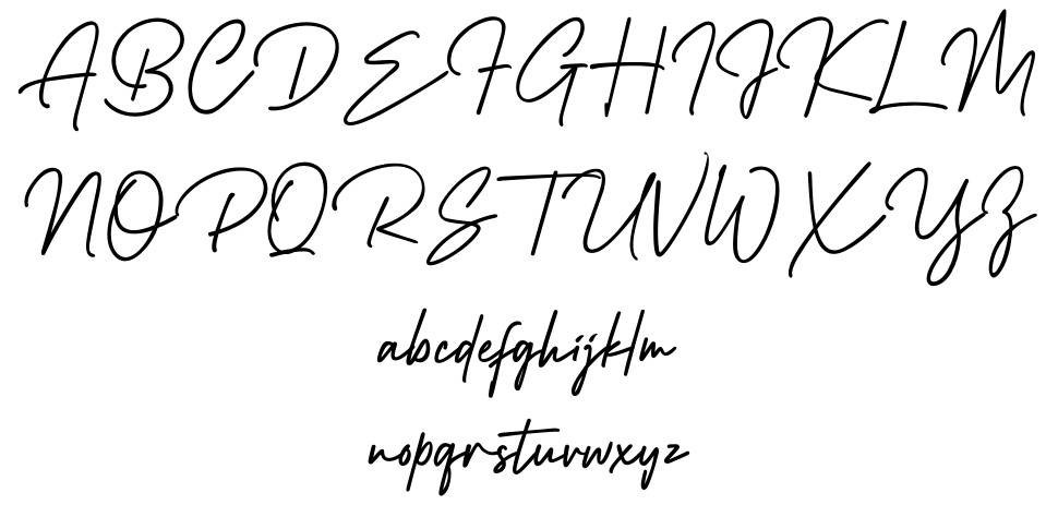 Wiliam Signature font specimens