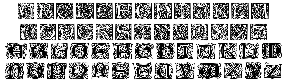 William Morris Initials písmo Exempláře