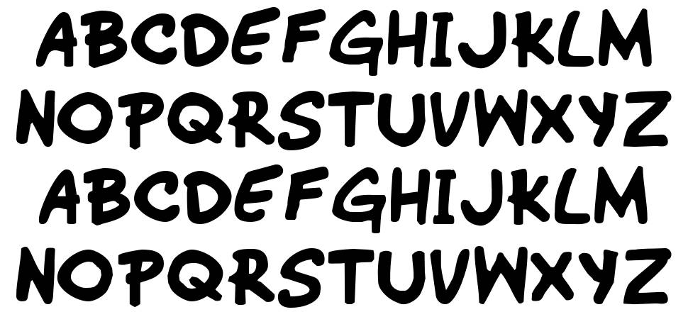 Wimp-Out font specimens
