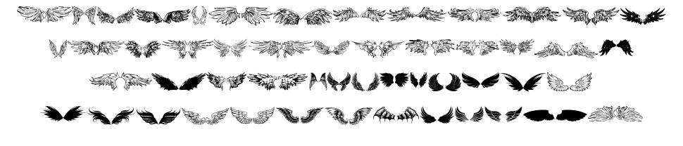 Wings of Wind TFB font Örnekler