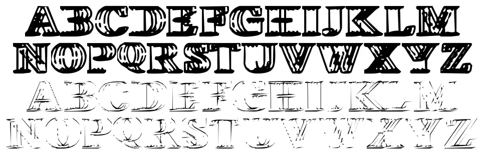 Wireframe Davenport font specimens