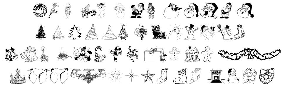WM Christmas font specimens