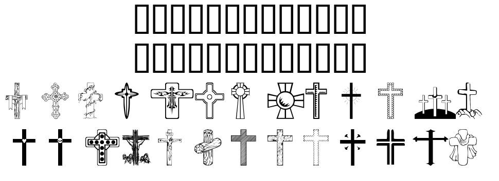 WM Crosses 1 font specimens