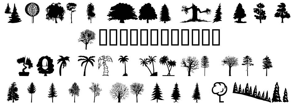 WM Trees 1 písmo Exempláře