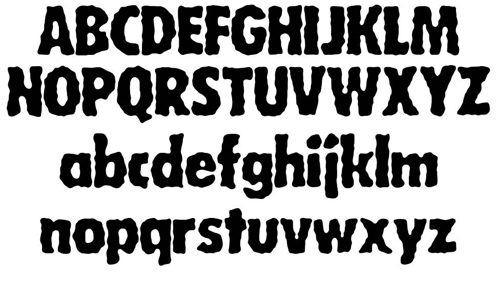Wobbly BRK font specimens