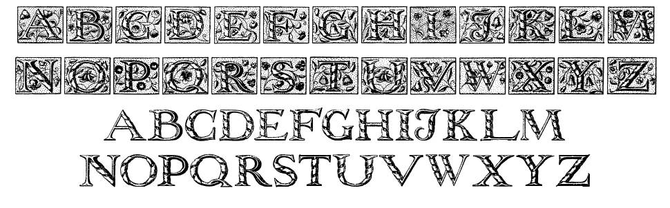 Wolnough Capitals písmo Exempláře