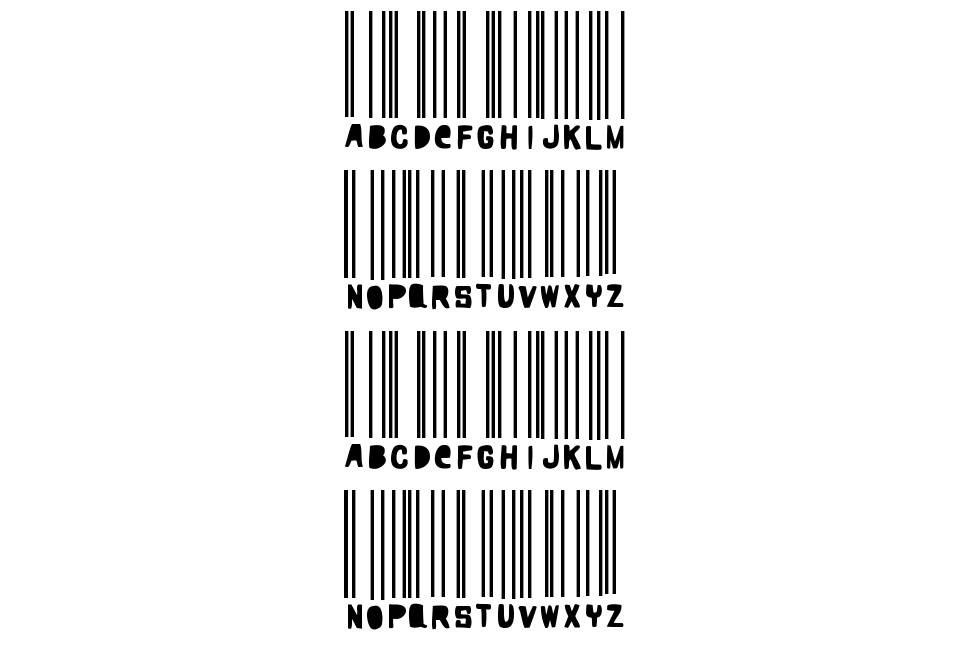 Woodcutter Barcode font specimens