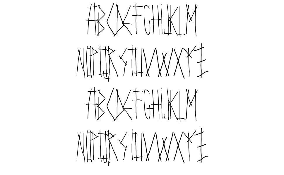 Woodcutter Basic Viking font specimens