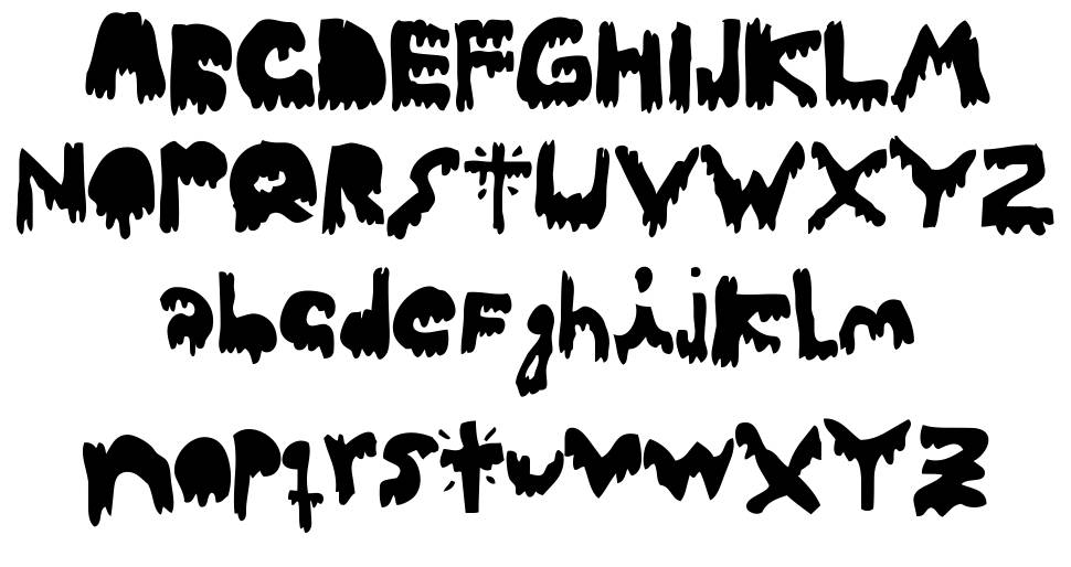 Woodcutter Dripping Nightmare font specimens