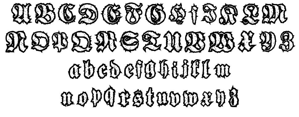 Woodcutter Gothic Drama шрифт Спецификация