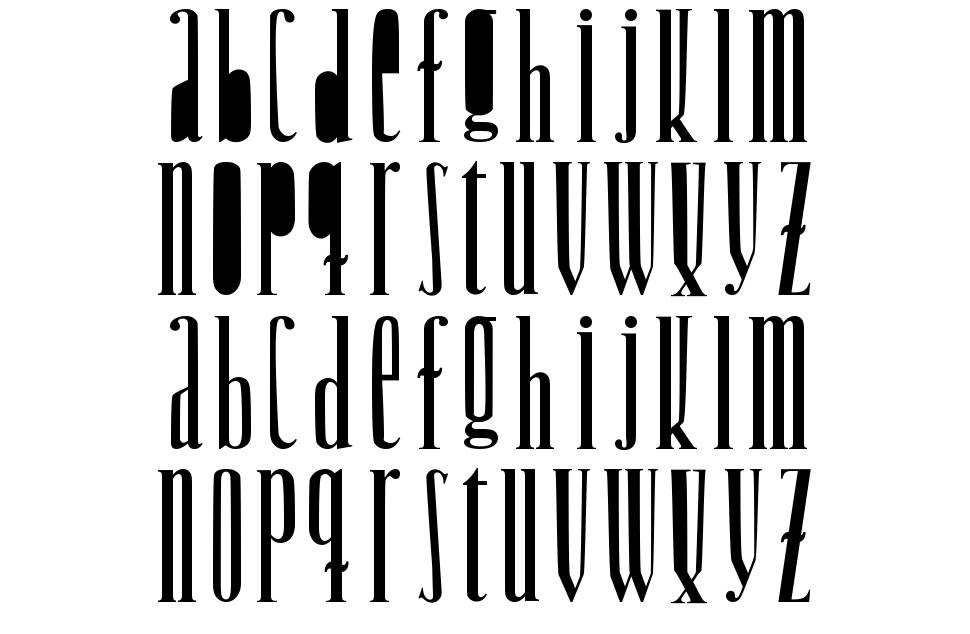 Woodcutter Jet-Set font specimens