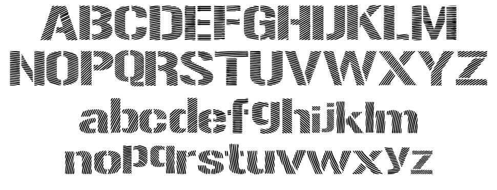 Woodcutter Optical Army font Örnekler