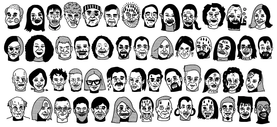 Woodcutter People Faces Vol.2 font specimens