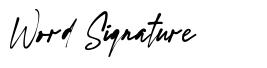 Word Signature font