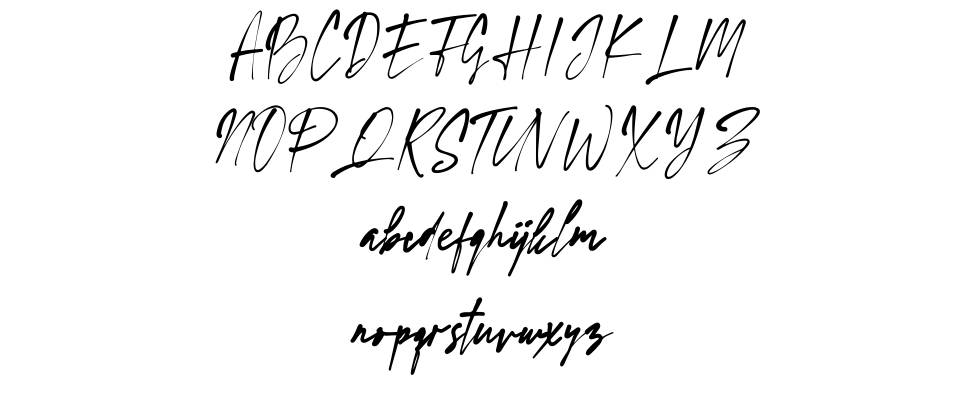 Word Signature font specimens