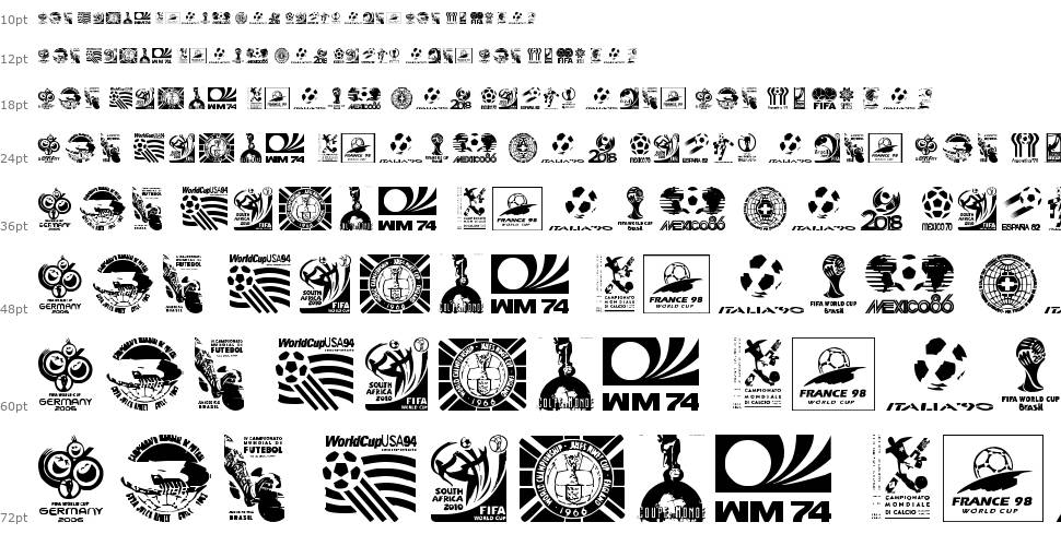 World Cup logos písmo Vodopád