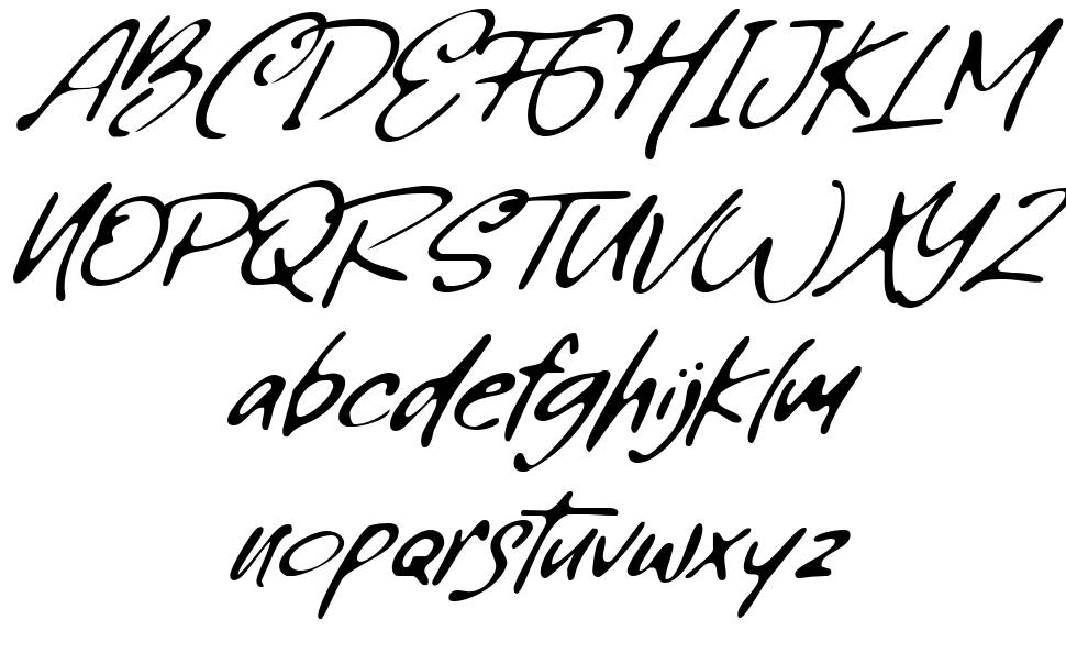 Writing Tresno font specimens