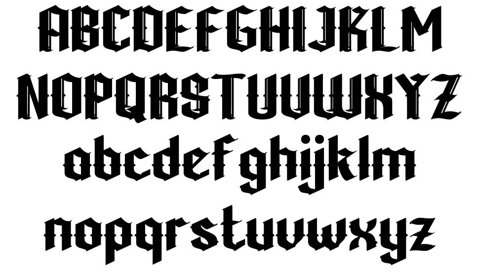 Wushin font specimens