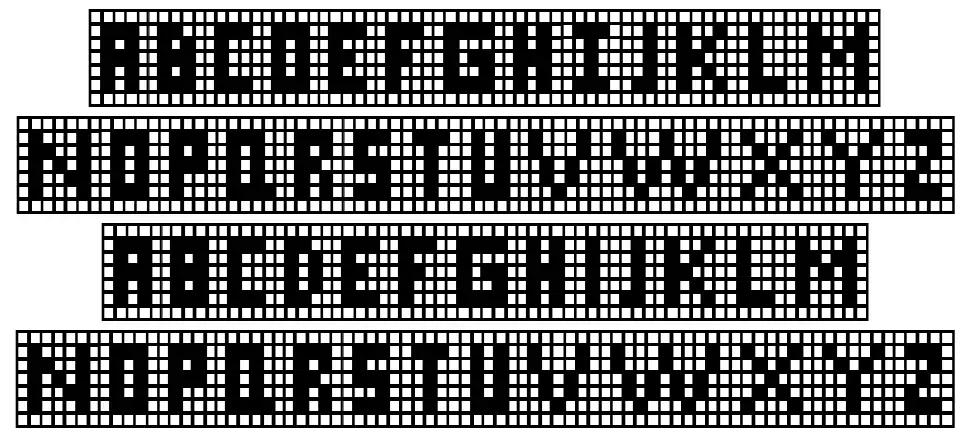 X-Grid font specimens