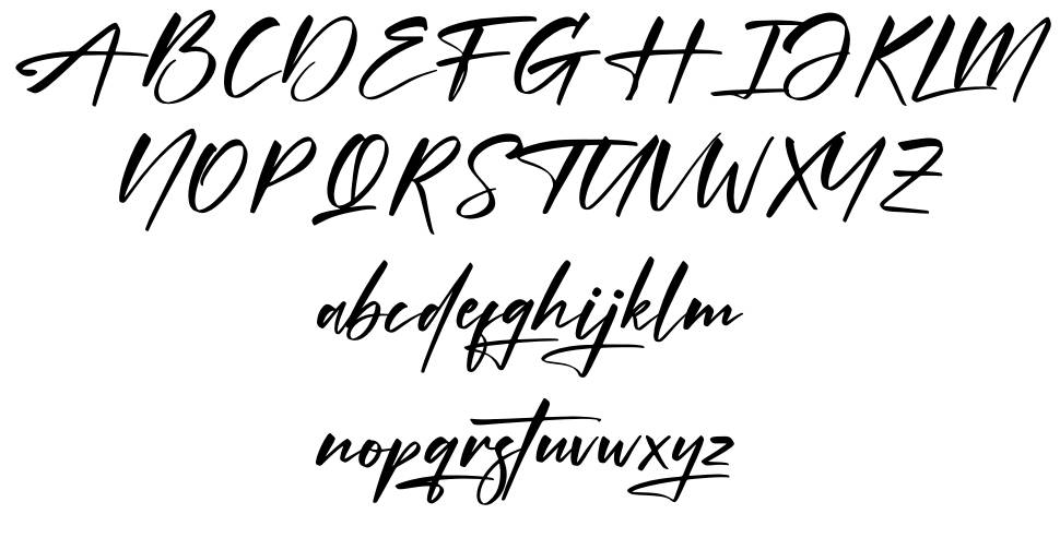 Xantegrode Signature font specimens