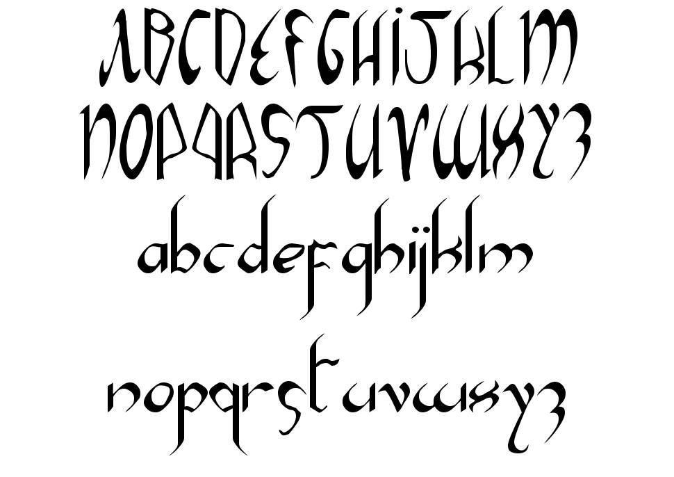 Xaphan písmo Exempláře