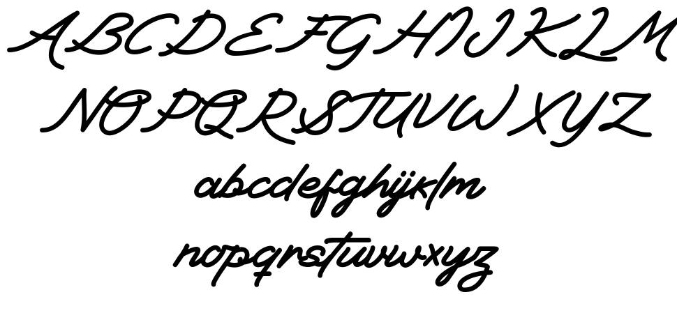 Xet-hand Script font Örnekler