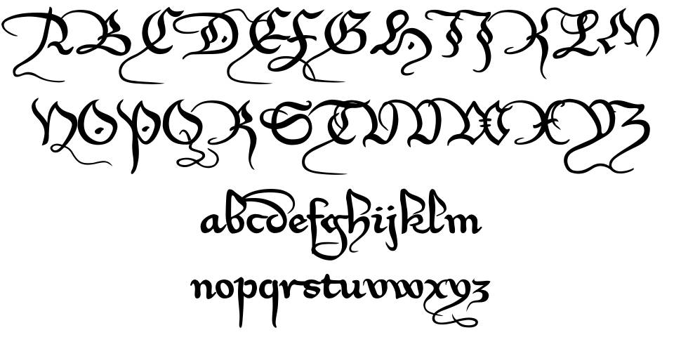 Xirwena písmo Exempláře
