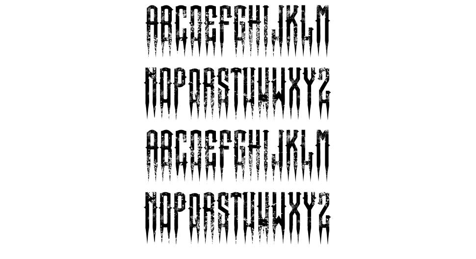 XSpiked font specimens
