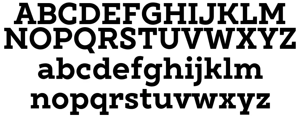 XXII Geom Slab font specimens