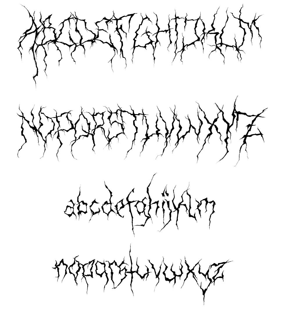 XXII Ultimate Black Metal písmo