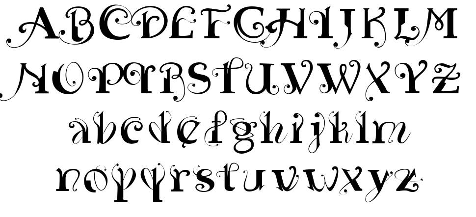 Yedra Purpurea font Örnekler