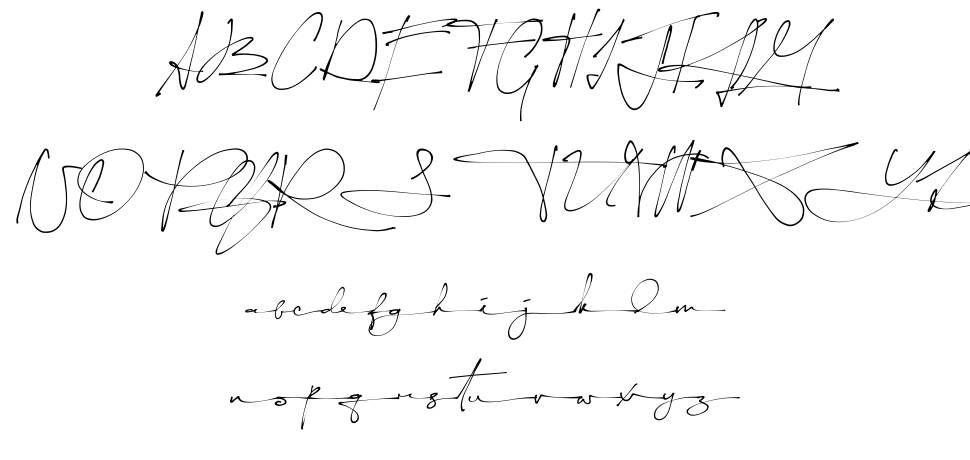 Yellova Signature font specimens