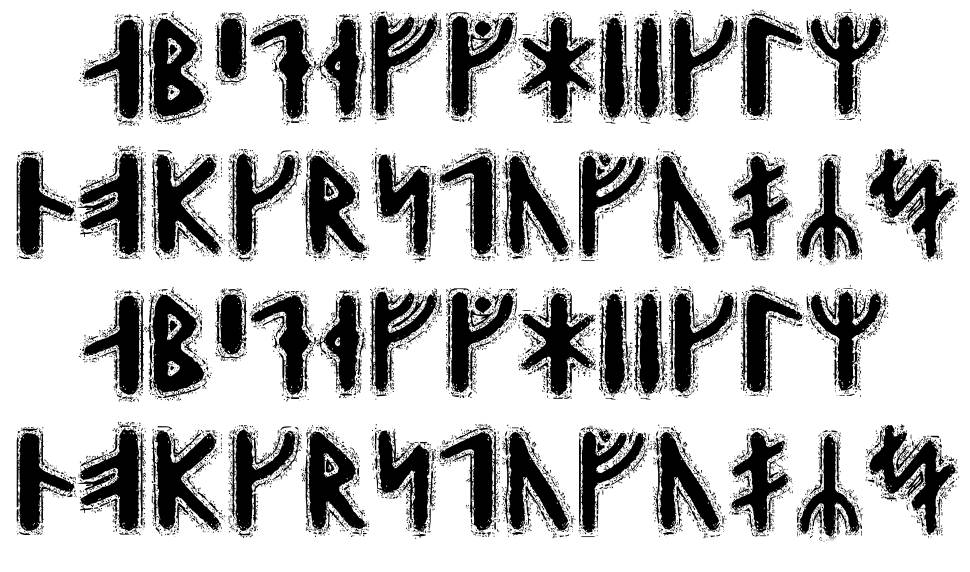 Yggdrasil Runic font specimens