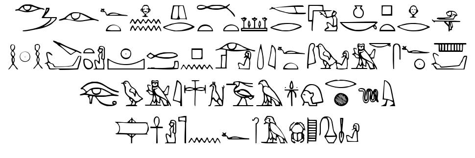 Yiroglyphics font specimens