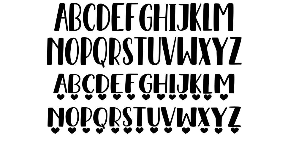 You Are My Valentine font specimens